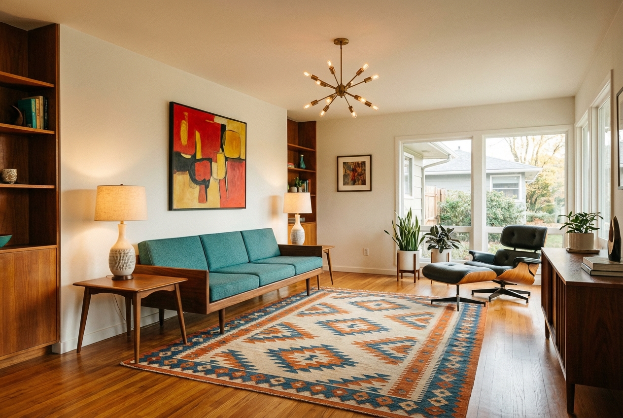 Mid-Century Modern staging style